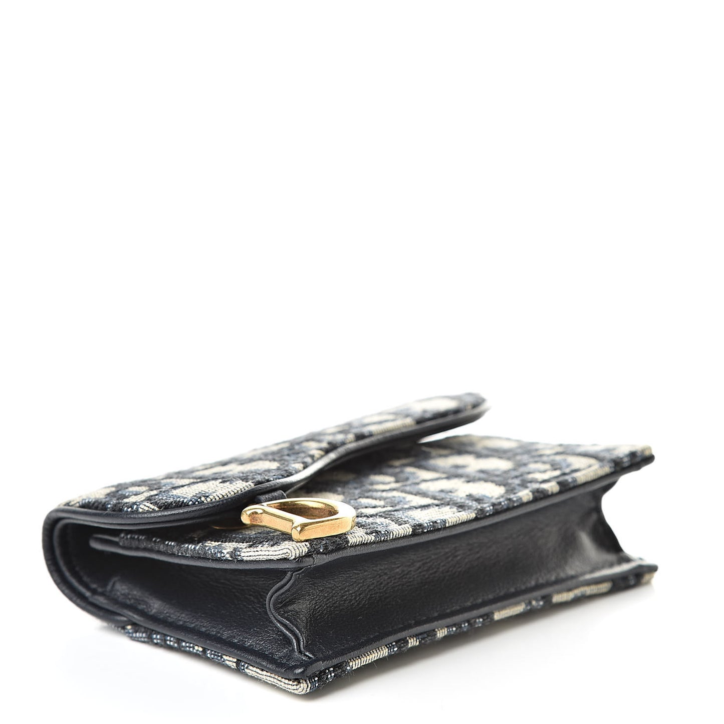 Oblique Saddle Card Holder Blue