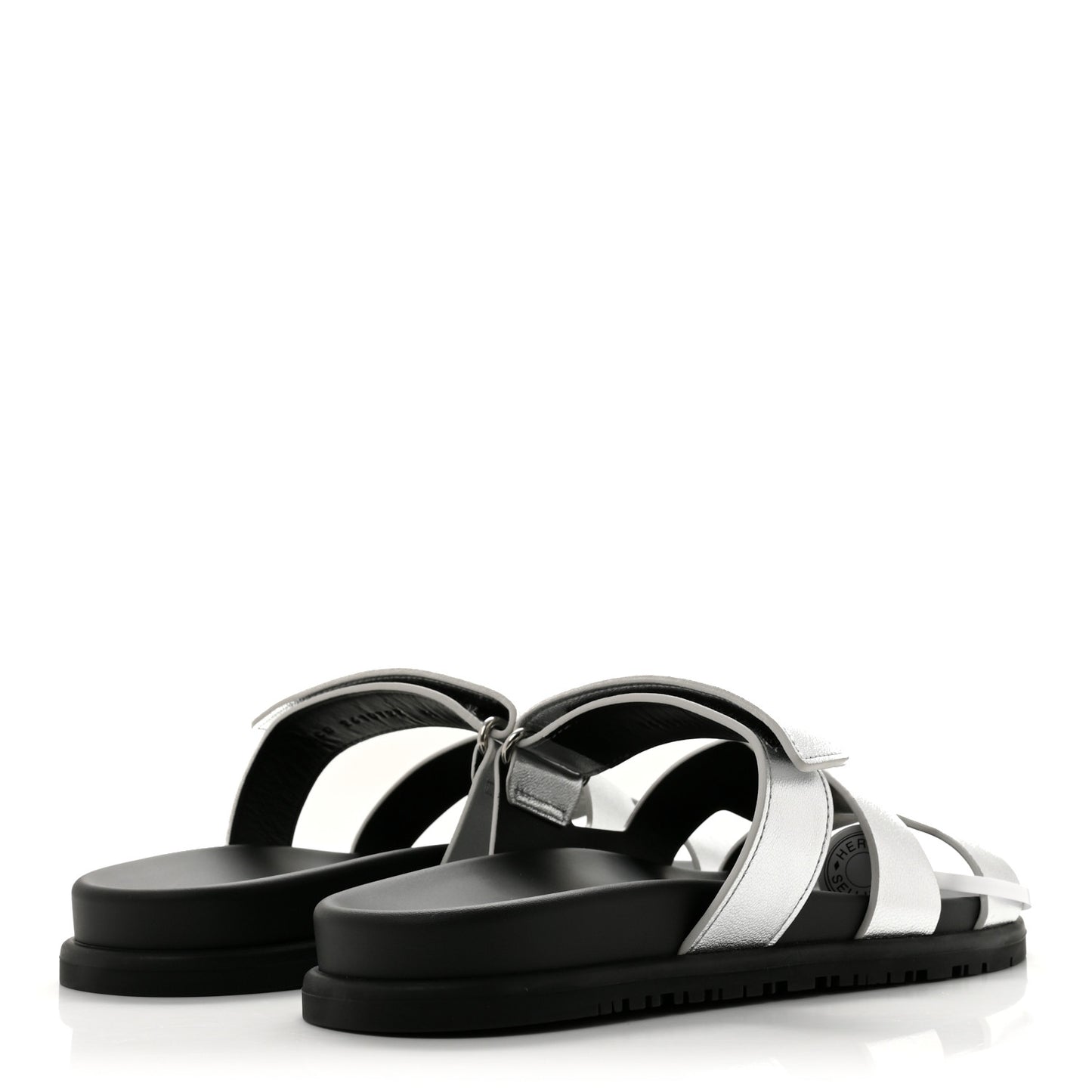 Metallic Goatskin Womens Chypre Sandals 40 Argent
