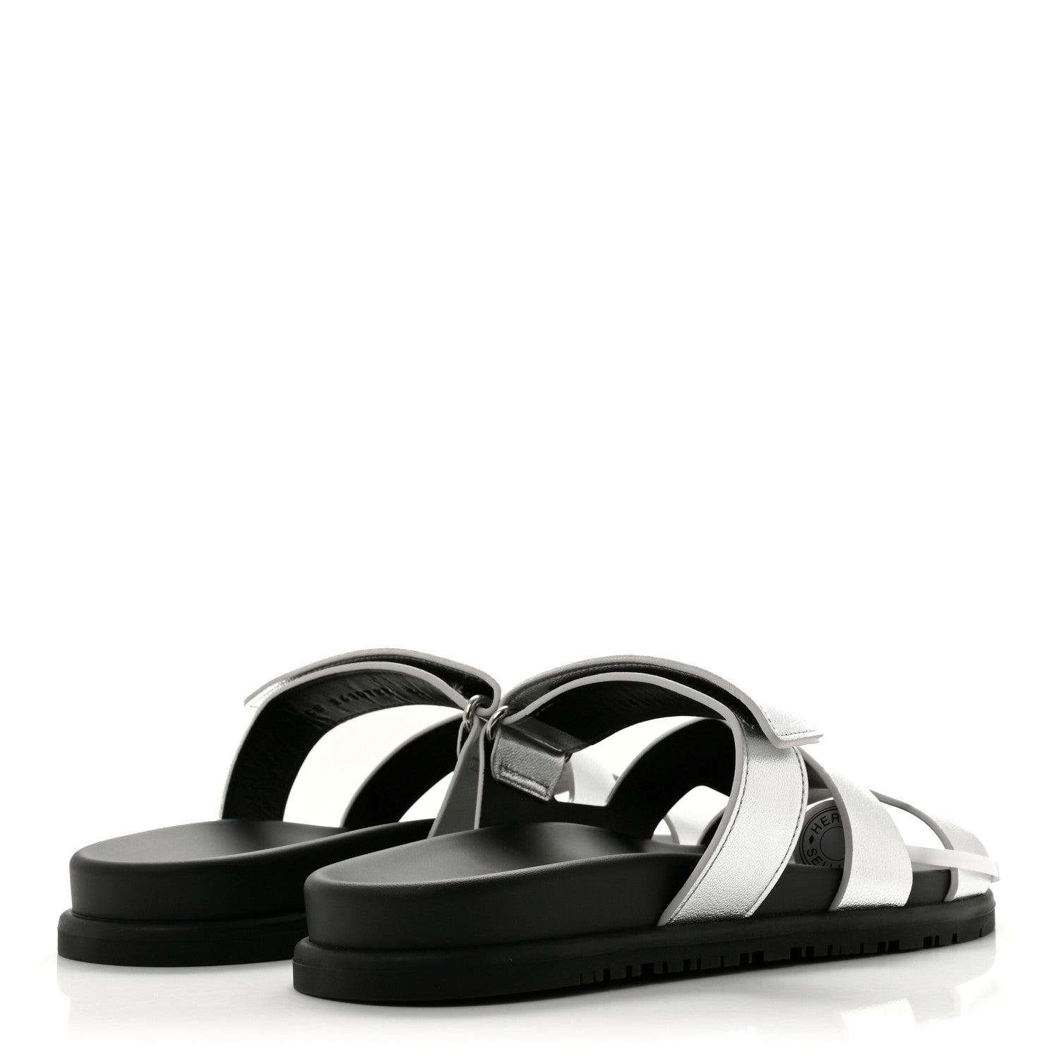 Hermes Metallic Goatskin Womens Chypre Sandals 40 Argent 5 of 10