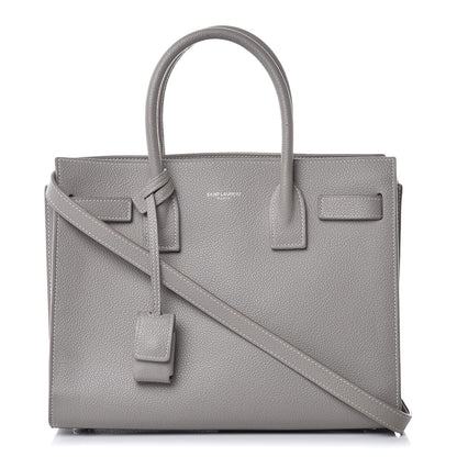 Saint Laurent Grained Calfskin Topstich Baby Sac De Jour Grey 1 of 15