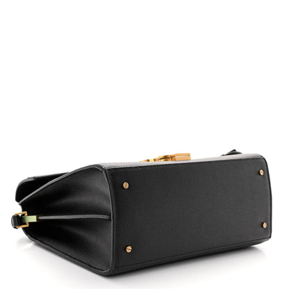 Saint Laurent Grain de Poudre Medium Classic Monogram Cassandra Top Handle Black Rouge Legion 4 of 9