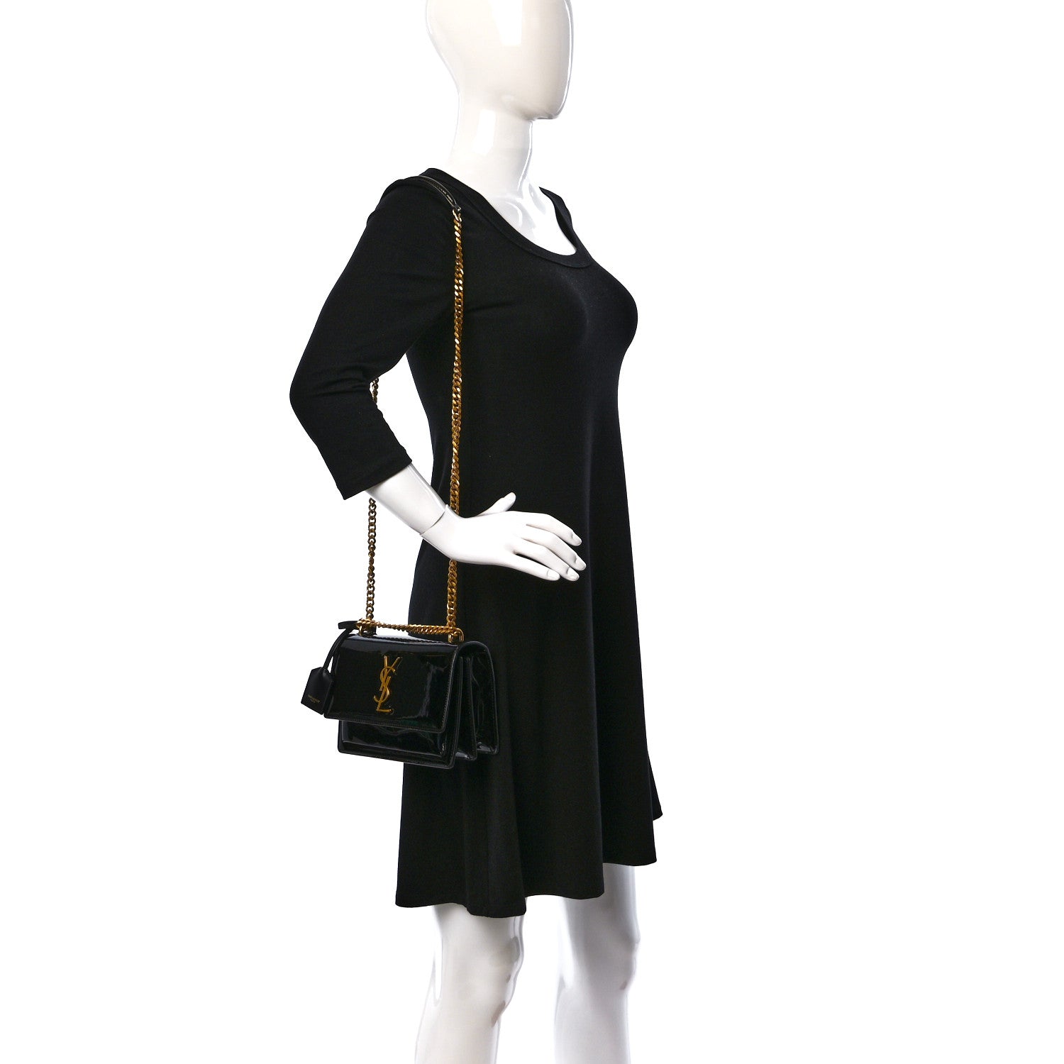 Saint Laurent Patent Small Monogram Sunset Black 2 of 9