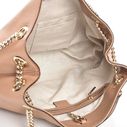 Gucci Pebbled Calfskin Medium Soho Chain Shoulder Bag Rose Beige 5 of 7