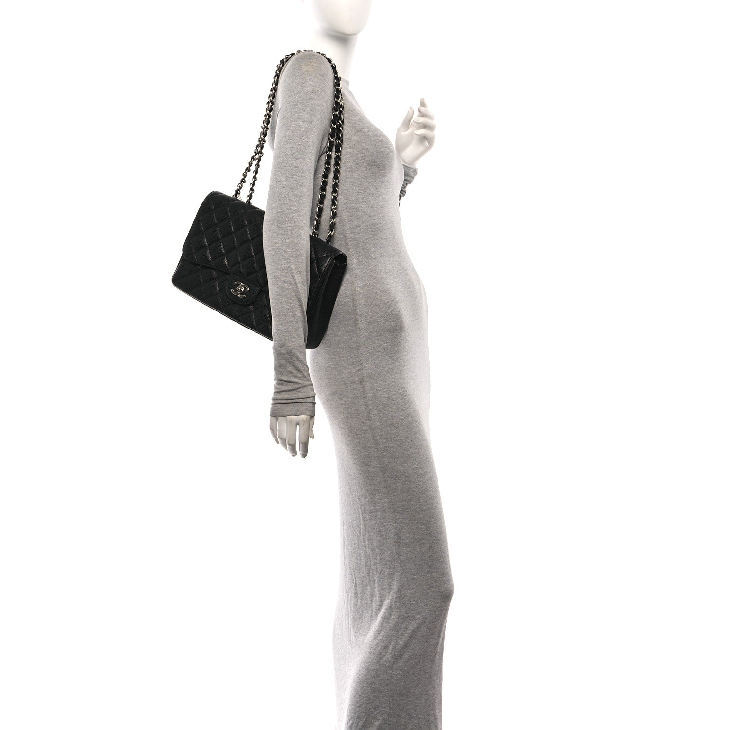 Chanel Caviar Quilted Jumbo Single Flap Black 2 of 11