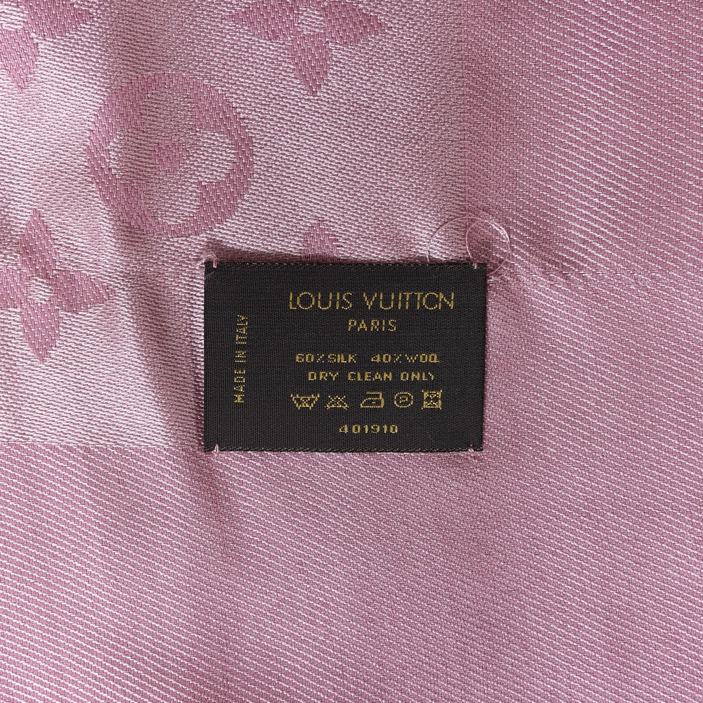 Silk Wool Monogram Denim Shawl Pink