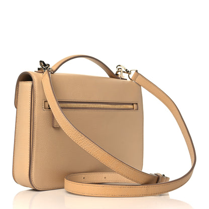 MCM Visetos Calfskin Medium Patricia Satchel Beige 3 of 8
