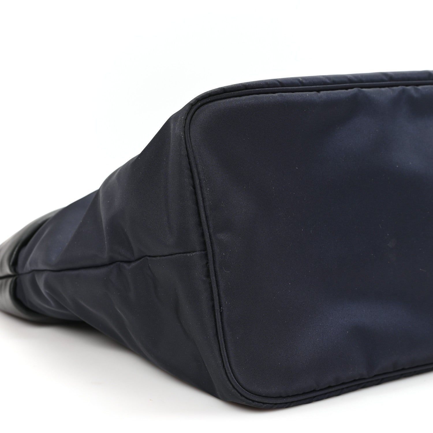 Prada Nappa Nylon Soft Padded Shopping Tote Black Blue 9 of 10