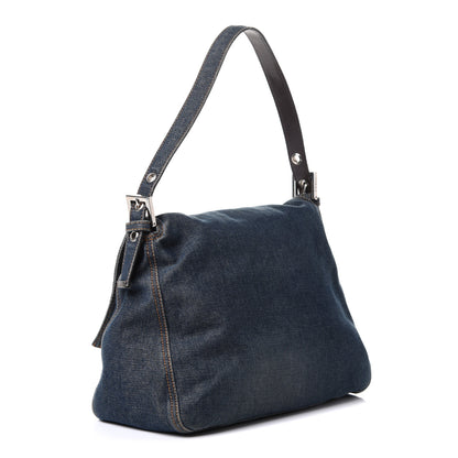 Fendi Denim Mama Baguette Blue 4 of 20