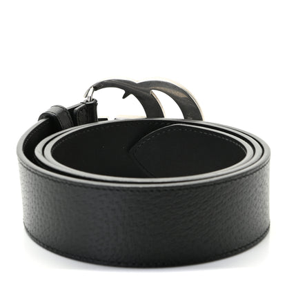 Gucci Textured Dollar Calfskin Nickel Double G 40mm Belt 90 36 Black 2 of 4