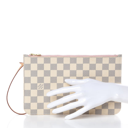 Louis Vuitton Damier Azur Neverfull MM GM Pochette Rose Ballerine 2 of 7
