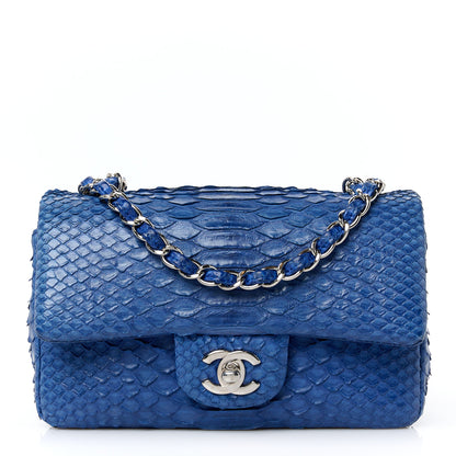 Chanel Snakeskin Mini Rectangular Flap Blue 1 of 11