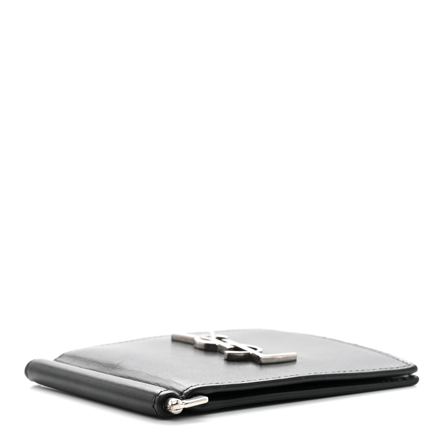 Calfskin Bill Clip Card Case Black