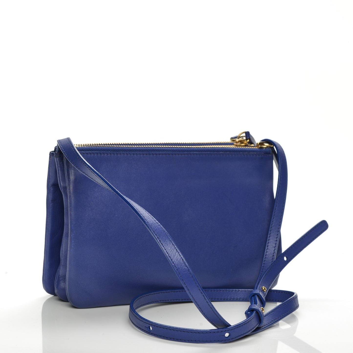Lambskin Small Trio Crossbody Bag Violet Blue