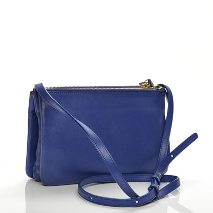 Celine Lambskin Small Trio Crossbody Bag Violet Blue 3 of 9