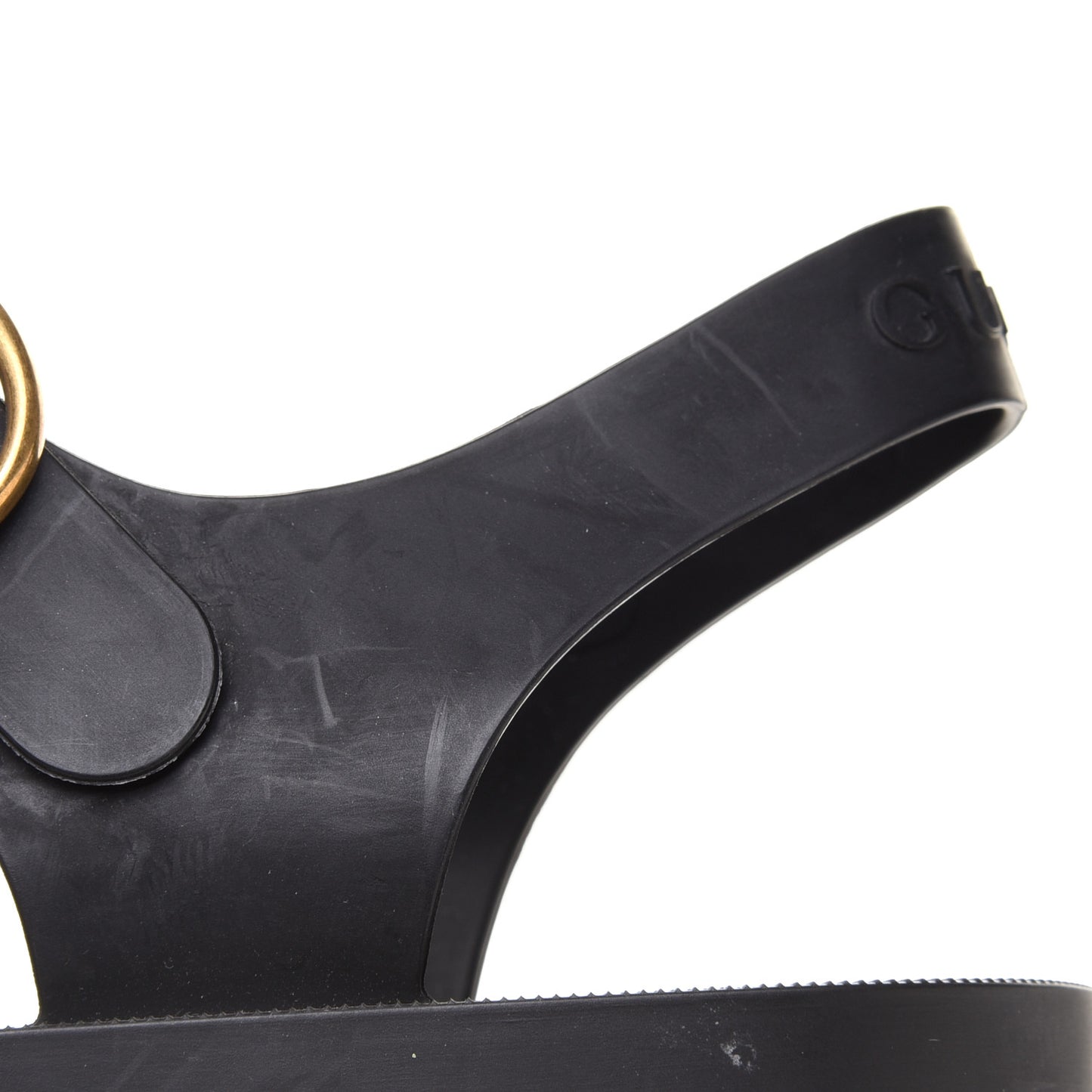 Rubber Crystal Womens Buckle Strap Sandals 35 Black