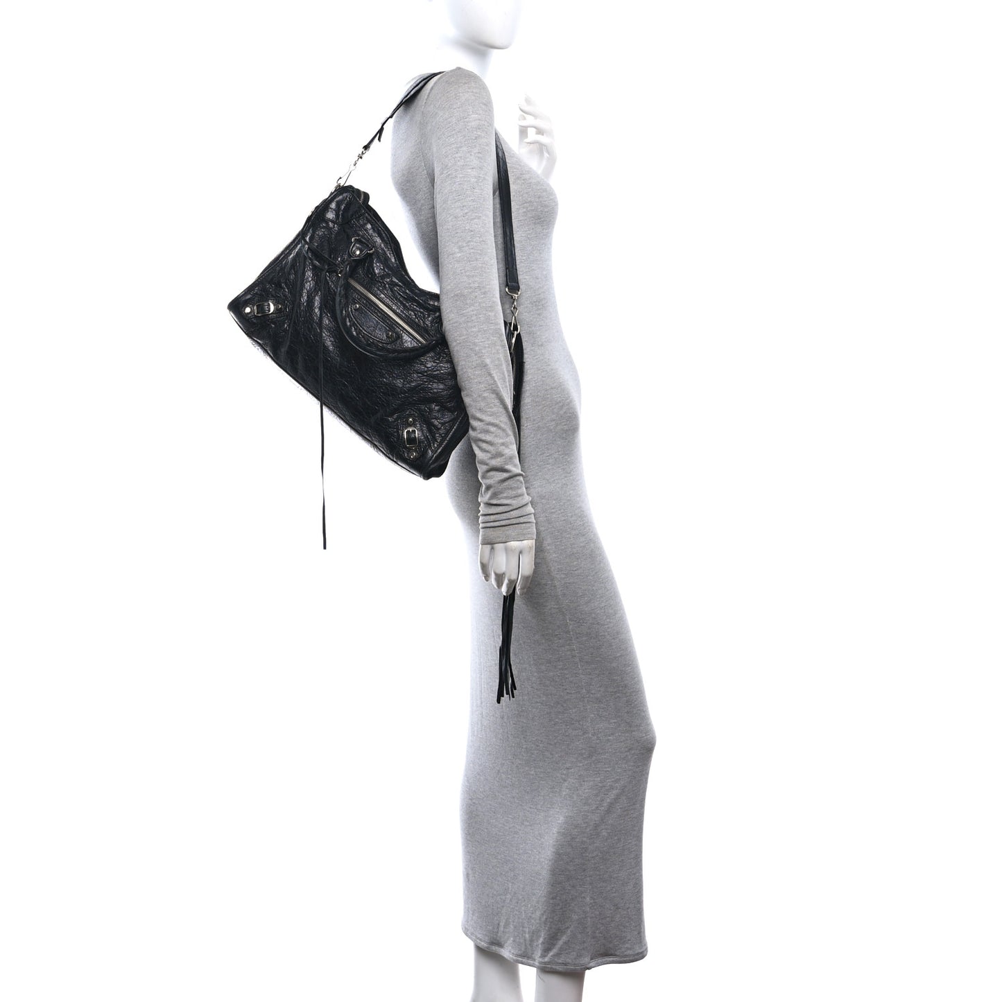 Agneau Classic Silver Hardware City Black