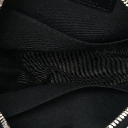 Chanel Calfskin Floral Print Round Clutch With Chain Black White 4 of 7