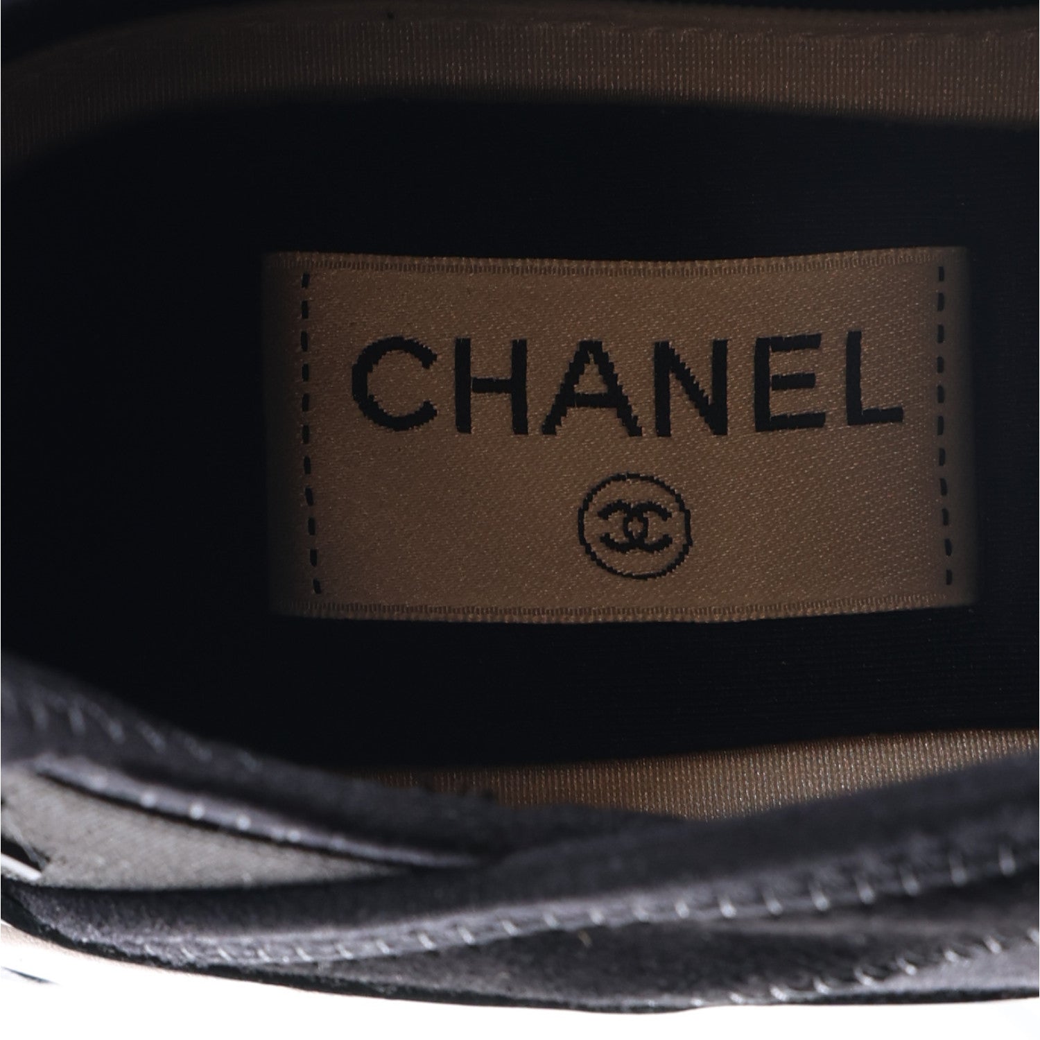 Chanel Velvet Calfskin Mixed Fibers CC Sneakers 36.5 Black 9 of 11