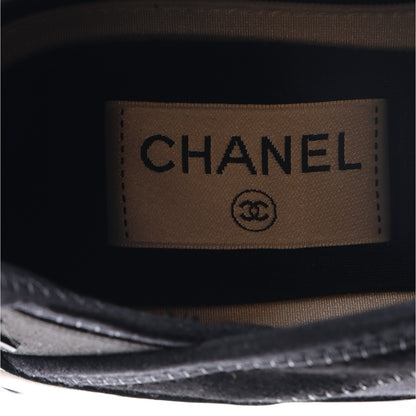 Chanel Velvet Calfskin Mixed Fibers CC Sneakers 36.5 Black 9 of 11