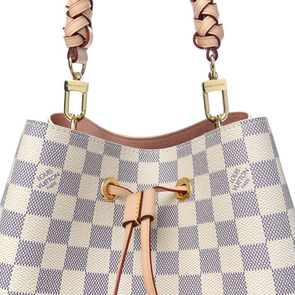 Louis Vuitton Damier Azur Braided Neonoe MM Peach Cream 8 of 8