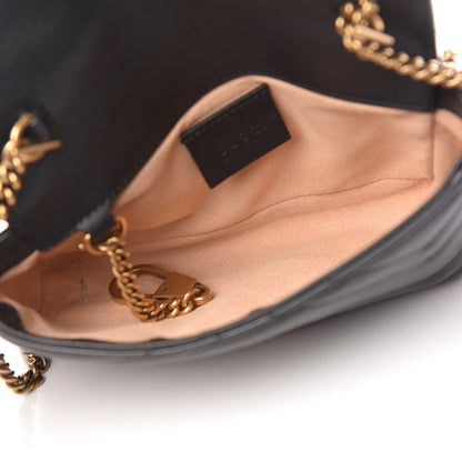 Gucci Calfskin Matelasse Super Mini GG Marmont Shoulder Bag Black 5 of 11