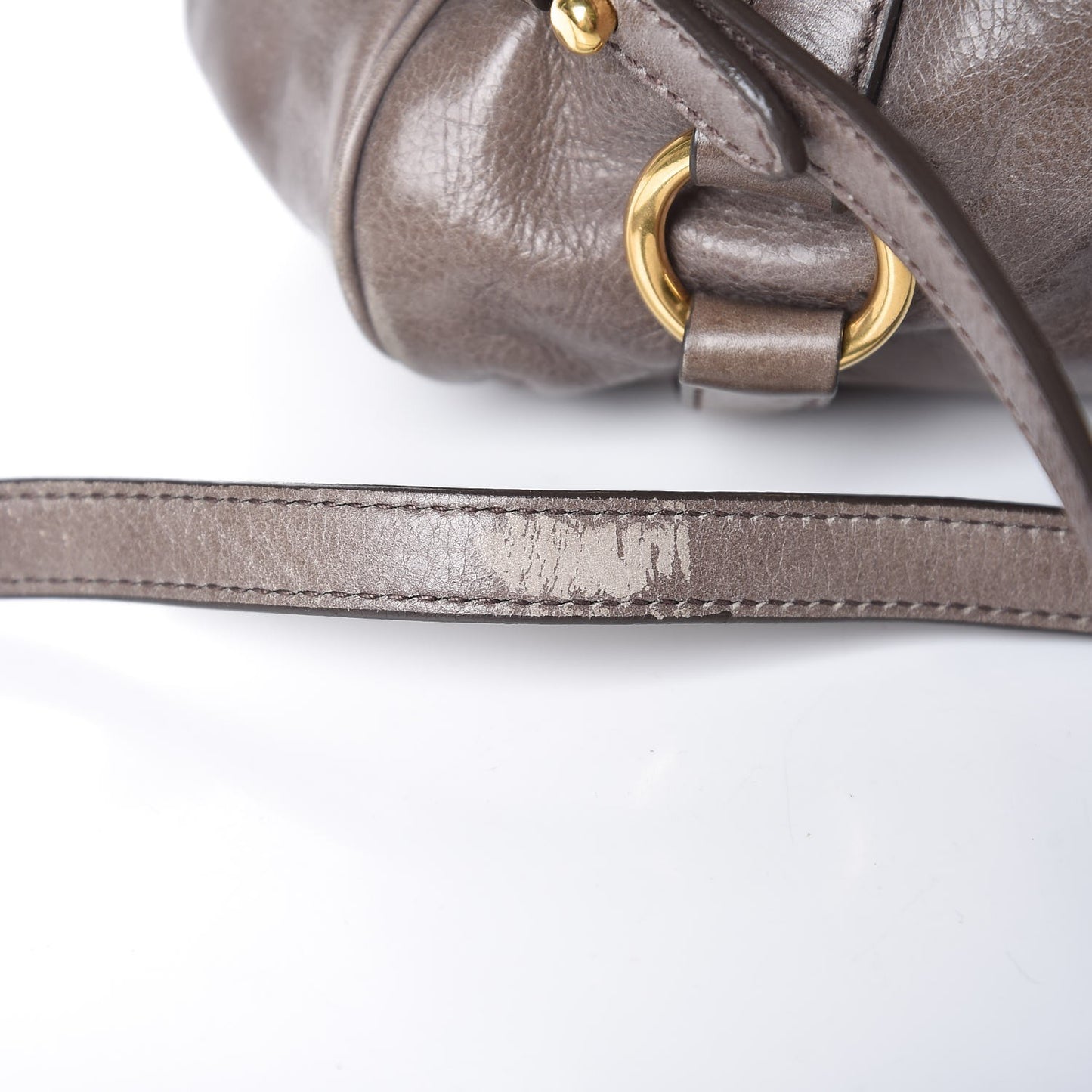 Vitello Lux Bow Bag Satchel Fumo
