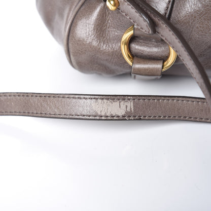 Miu Miu Vitello Lux Bow Bag Satchel Fumo 9 of 10