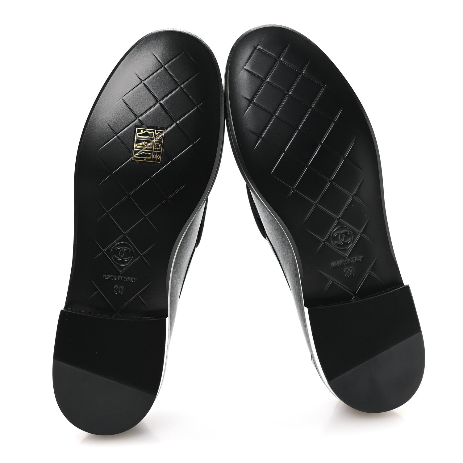 Chanel Lambskin Quilted CC Turnlock Loafers 38 Black 6 of 9
