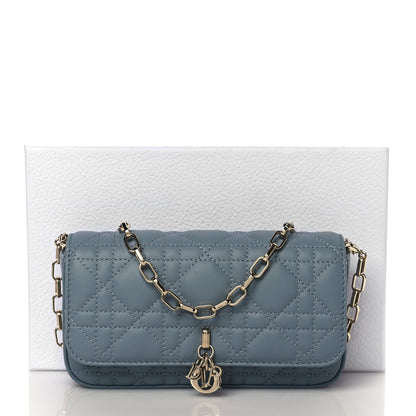 Christian Dior Lambskin Cannage Dior Talk Phone Pouch Cloud Blue 10 of 10