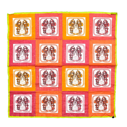 Hermes Cotton Brides de Gala Scarf 70 Rouge Garance 1 of 4