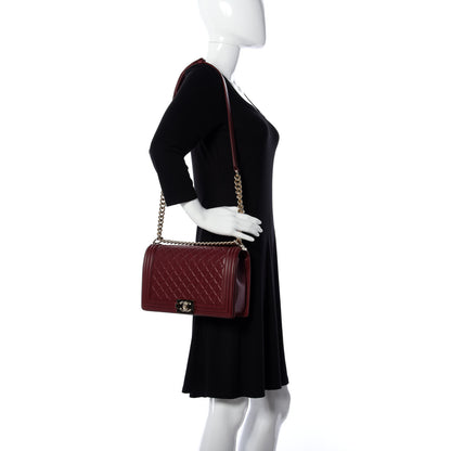 Chanel Lambskin Quilted New Medium Boy Flap Dark Red 2 of 9