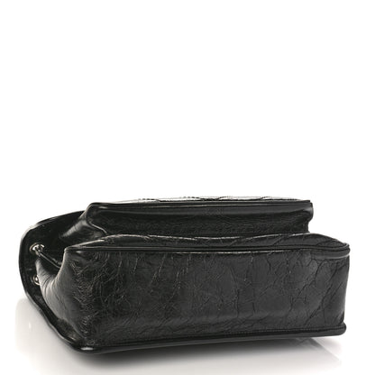Saint Laurent Crinkled Calfskin Matelasse Monogram Large Niki Chain Satchel Black 4 of 9
