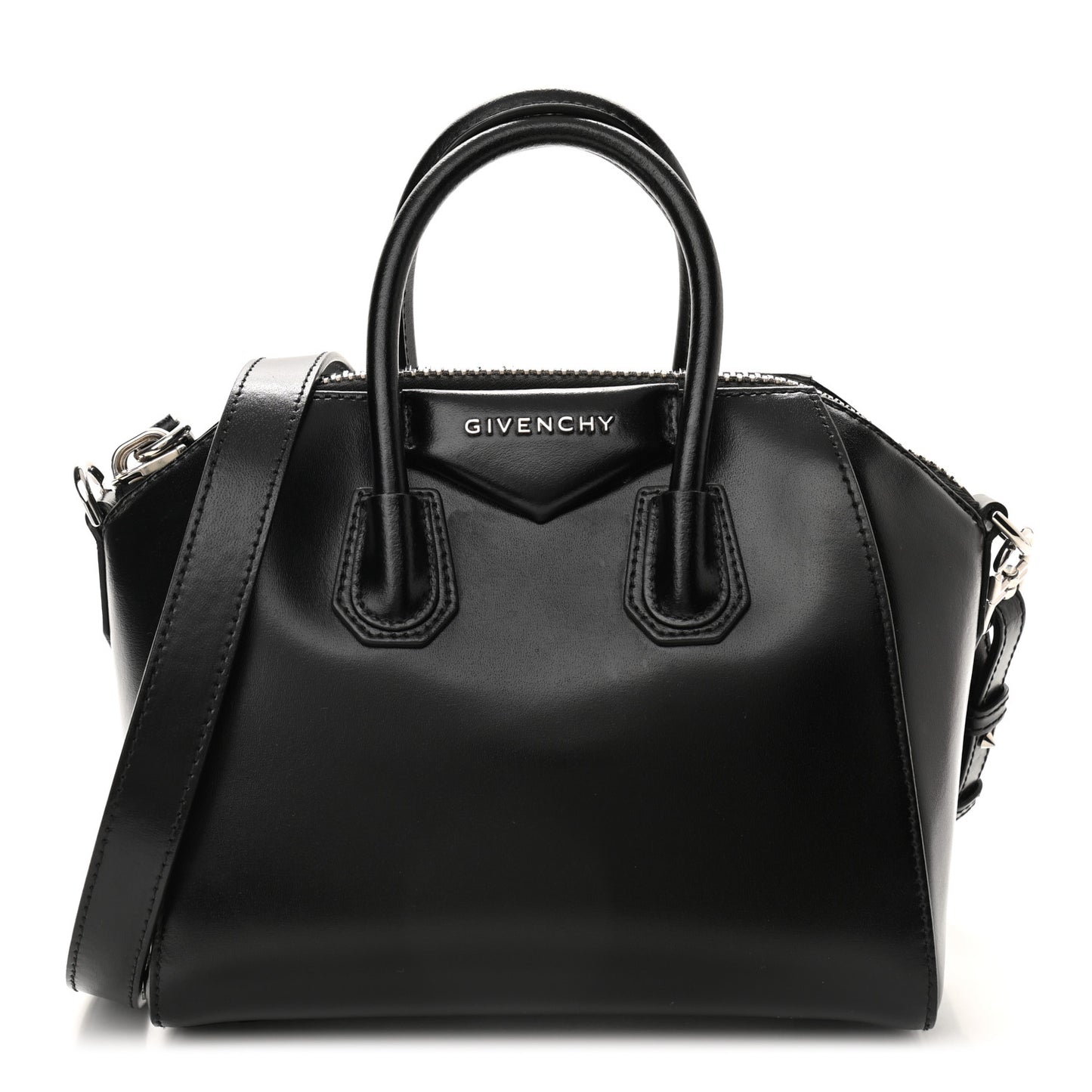 Shiny Lord Calfskin Mini Antigona Black