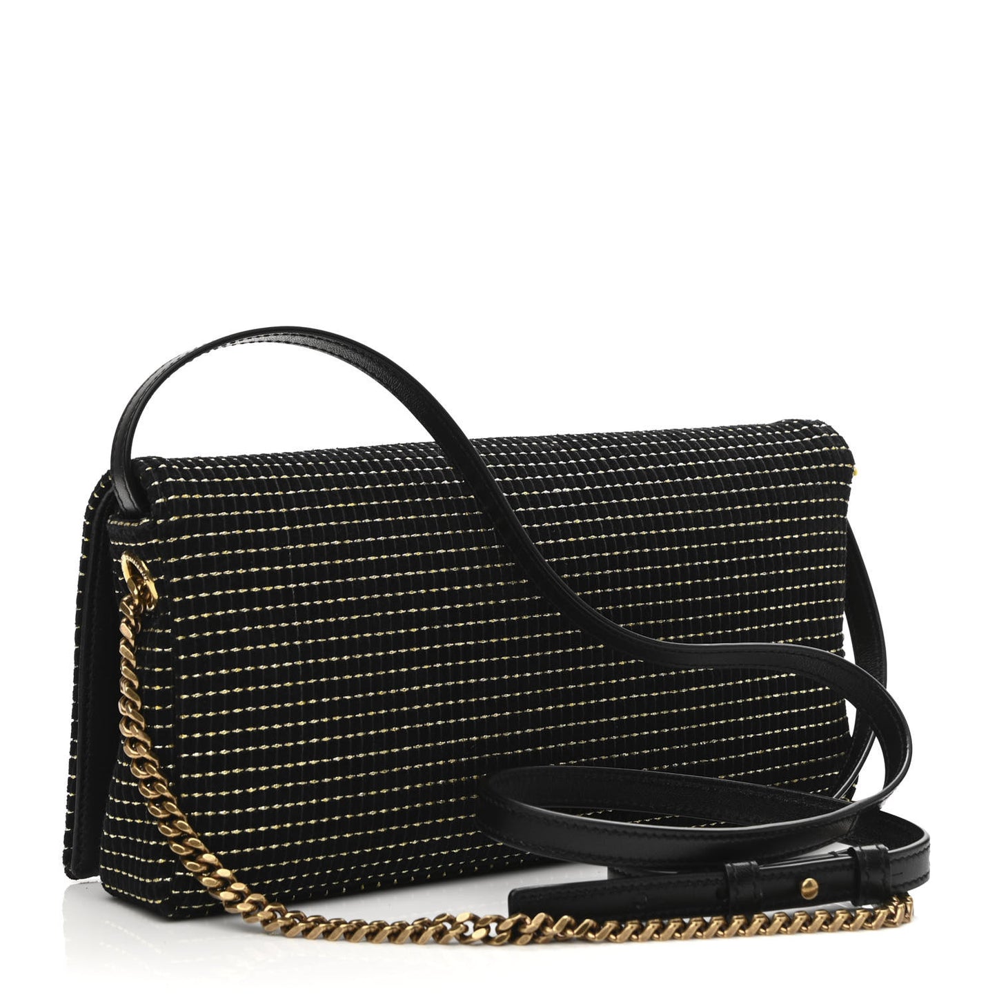 Suede Contrast Stitching Monogram Kate 99 Black