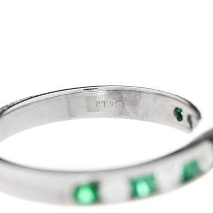 Tiffany Platinum Diamond Emerald Channel-Set Band Ring 52 6 4 of 5