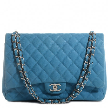 Chanel Iridescent Caviar Maxi Double Flap Blue 1 of 8