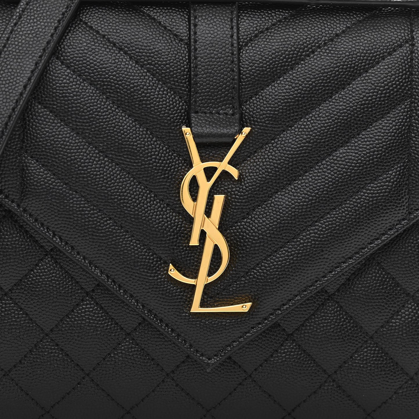 Grain De Poudre Textured Mixed Matelasse Triquilt Medium Monogram Satchel Black