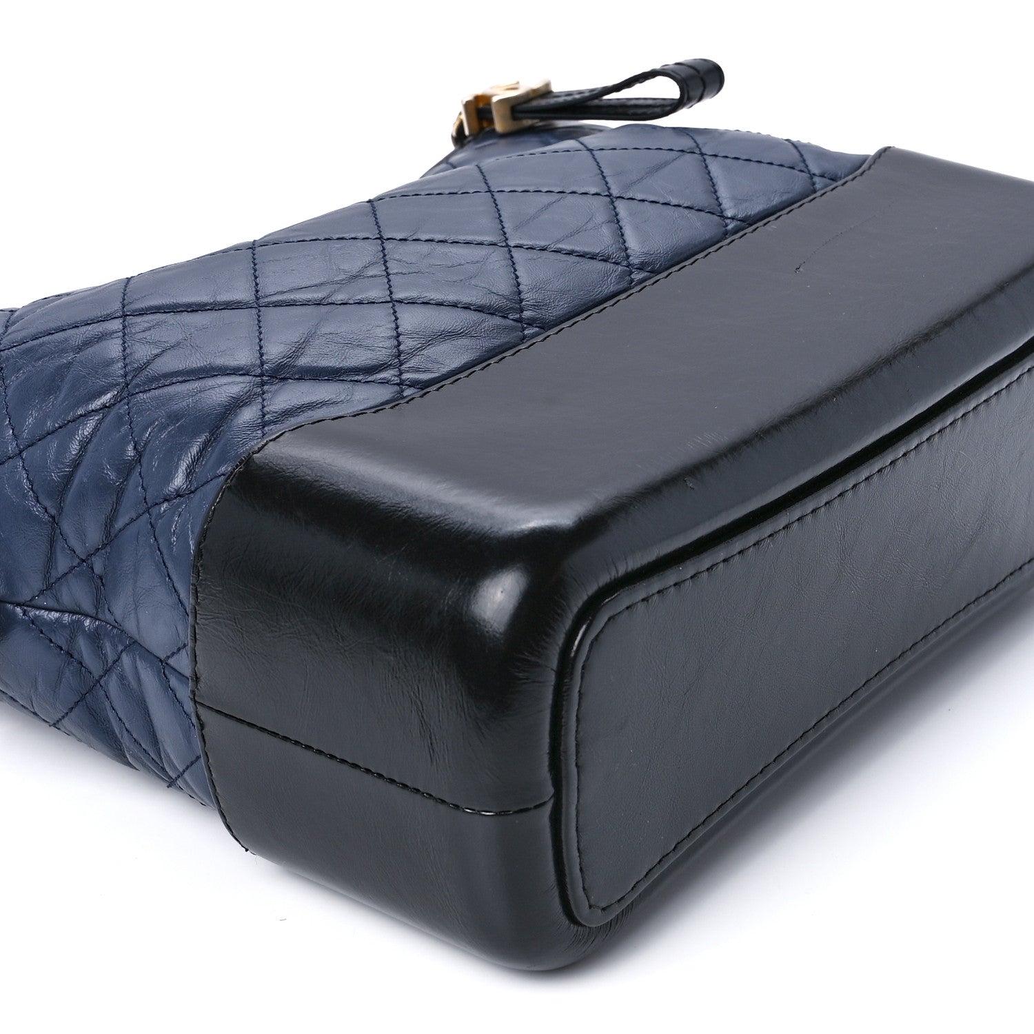 Chanel Aged Calfskin Quilted Medium Gabrielle Hobo Navy Black 10 of 11
