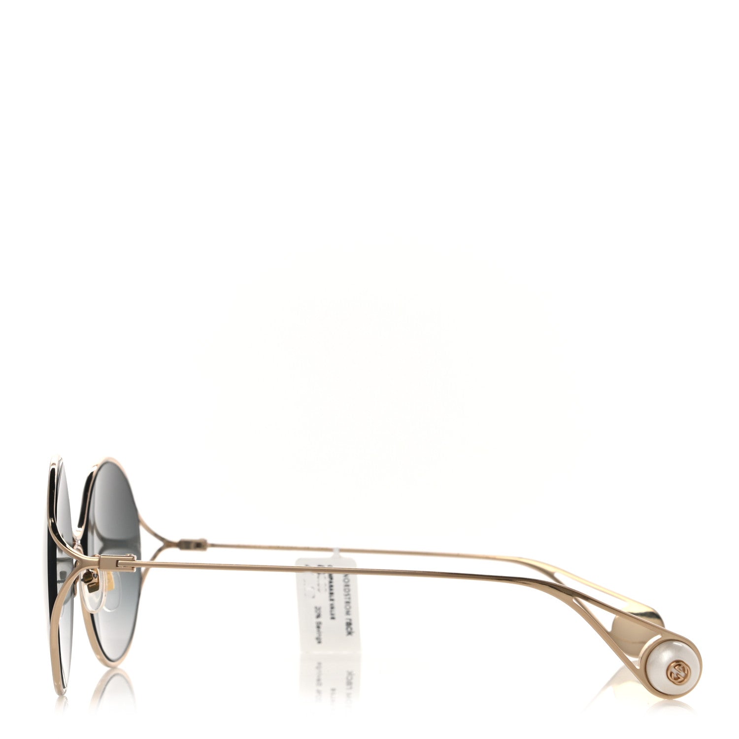 Gucci Round Pearl Tip Sunglasses GG0253S Gold 3 of 8