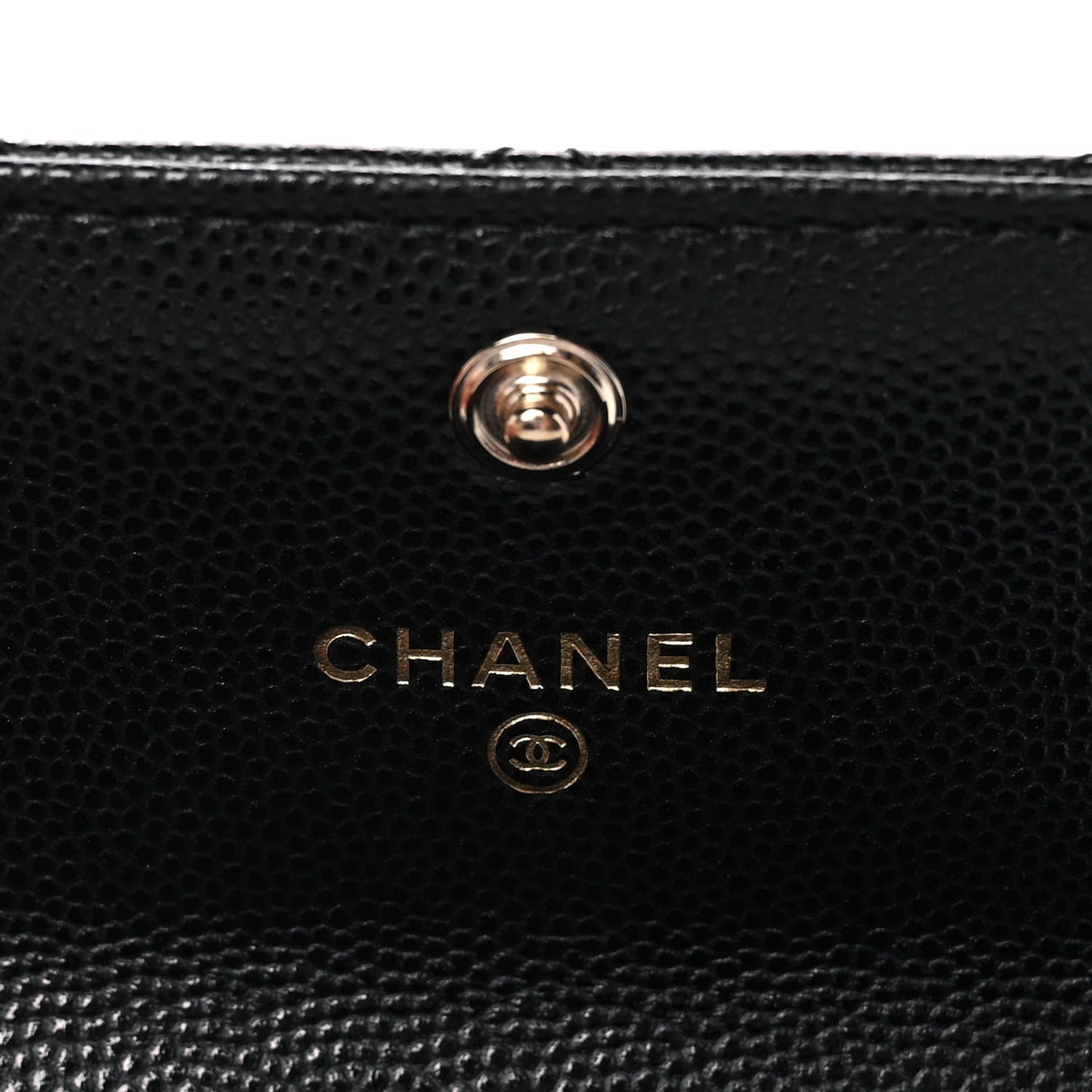Caviar Quilted Crystal CC Flap Card Holder Black