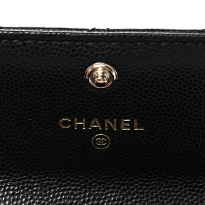 Chanel Caviar Quilted Crystal CC Flap Card Holder Black 6 of 11
