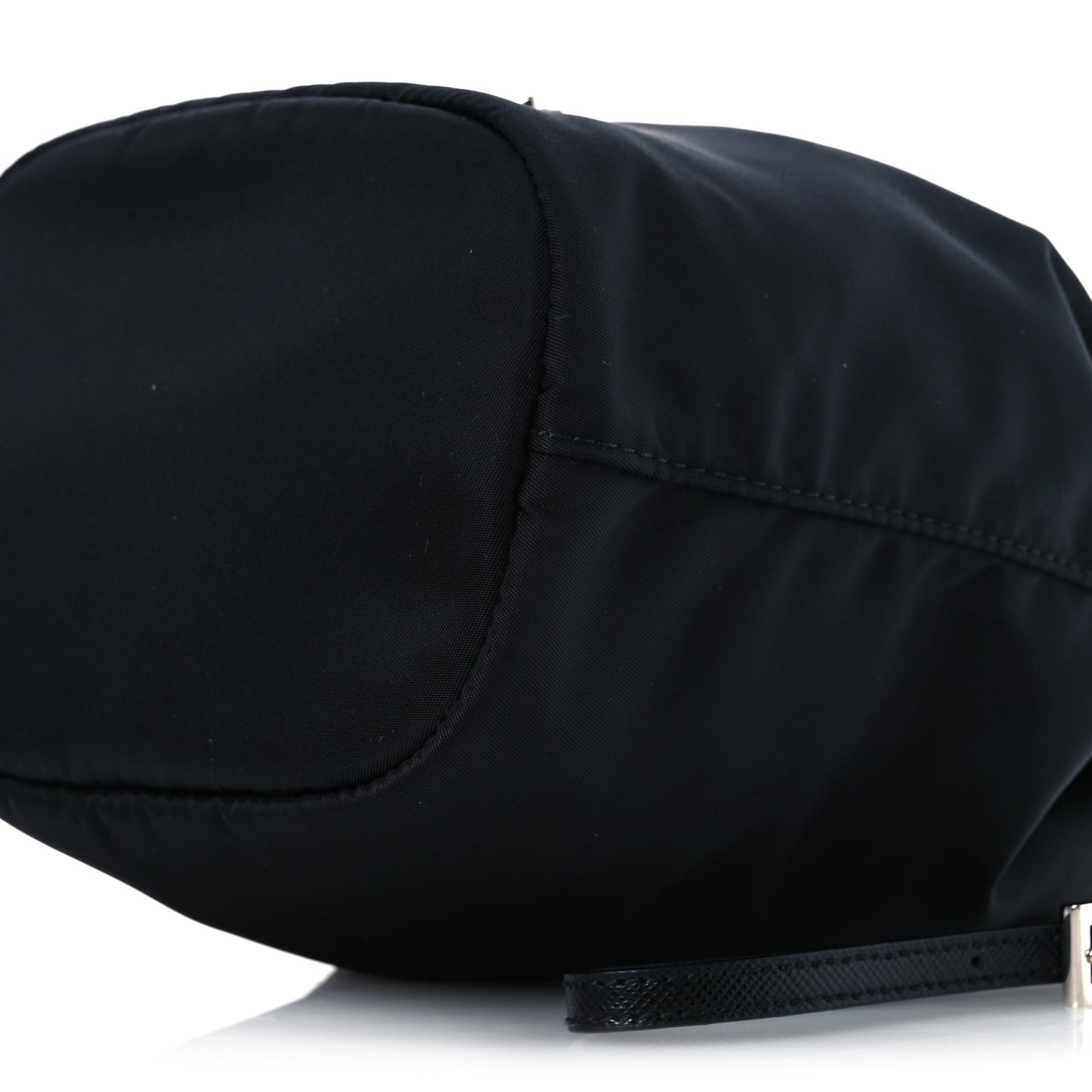Saffiano Tessuto Nylon Vela Bucket Wristlet Black