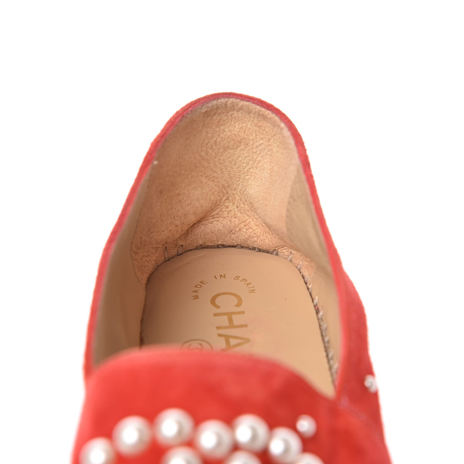 Chanel Suede Pearl CC Espadrilles 40 Red 11 of 13