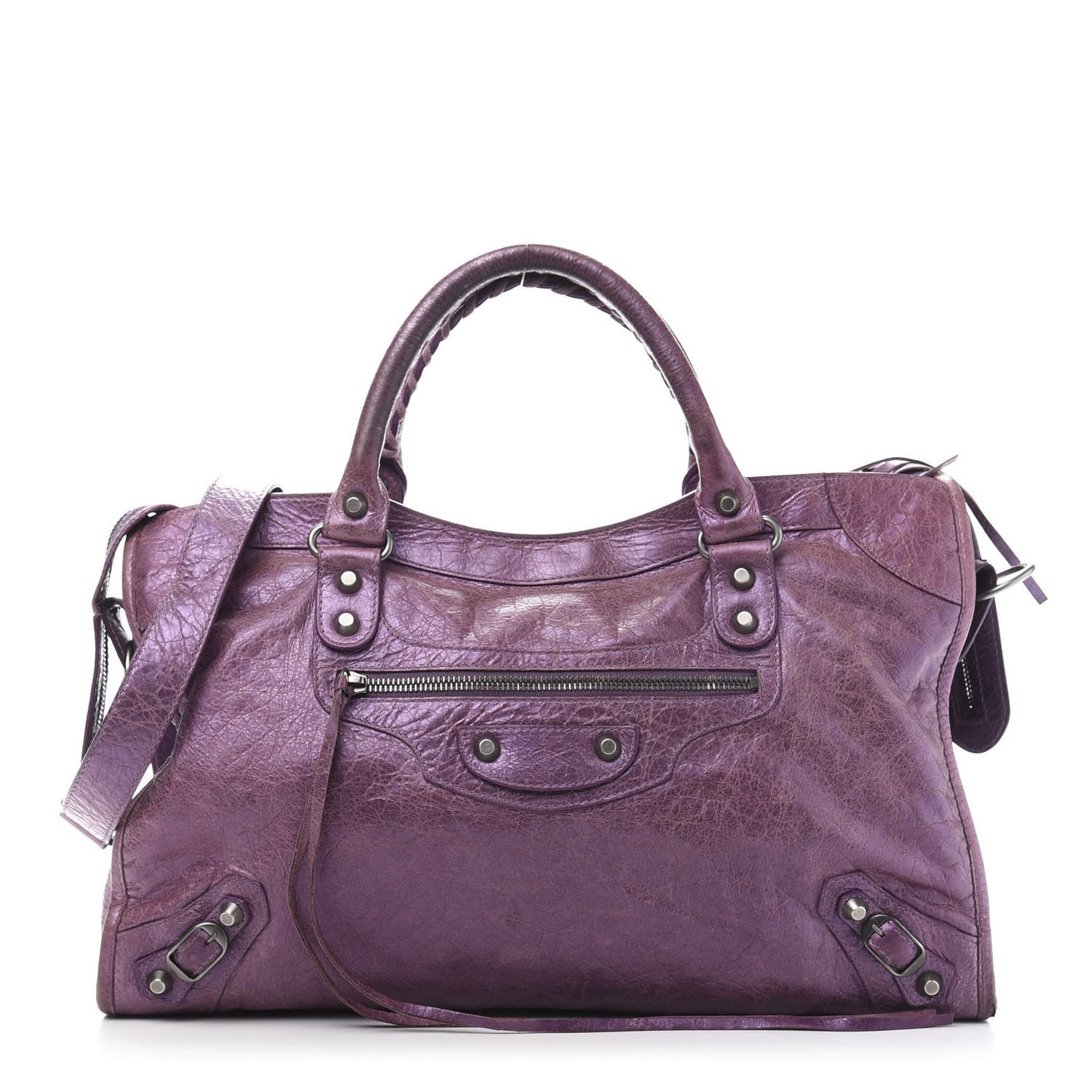 Agneau Classic Hardware City Metallic Purple