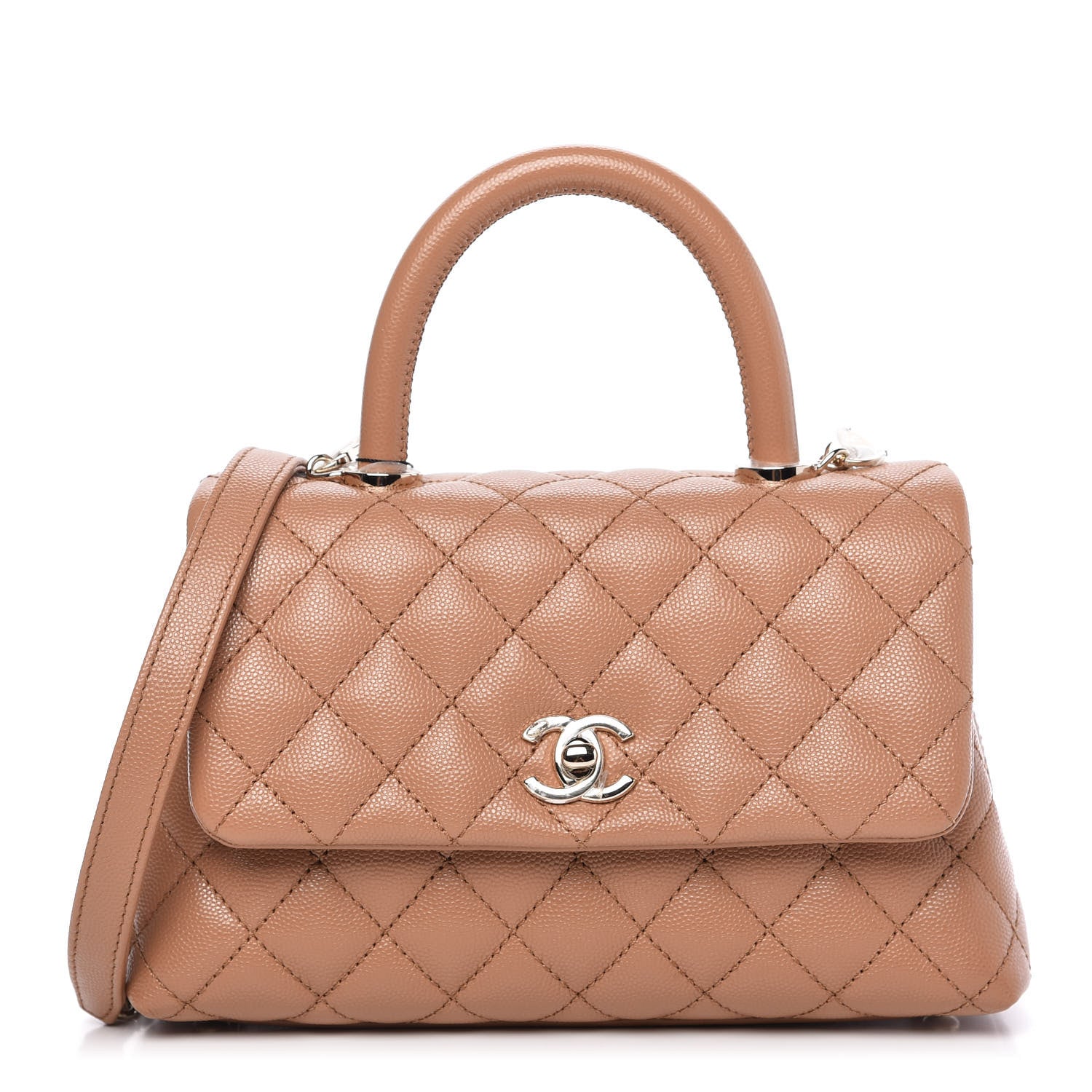 Chanel Caviar Quilted Mini Coco Handle Flap Brown 1 of 10