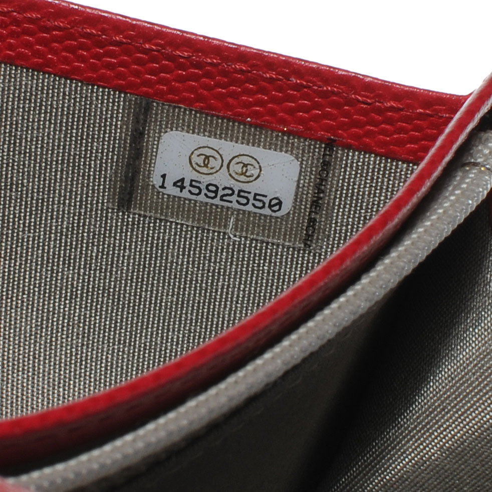 Chanel Textured Calfskin Large Yen Wallet Red 13 of 13