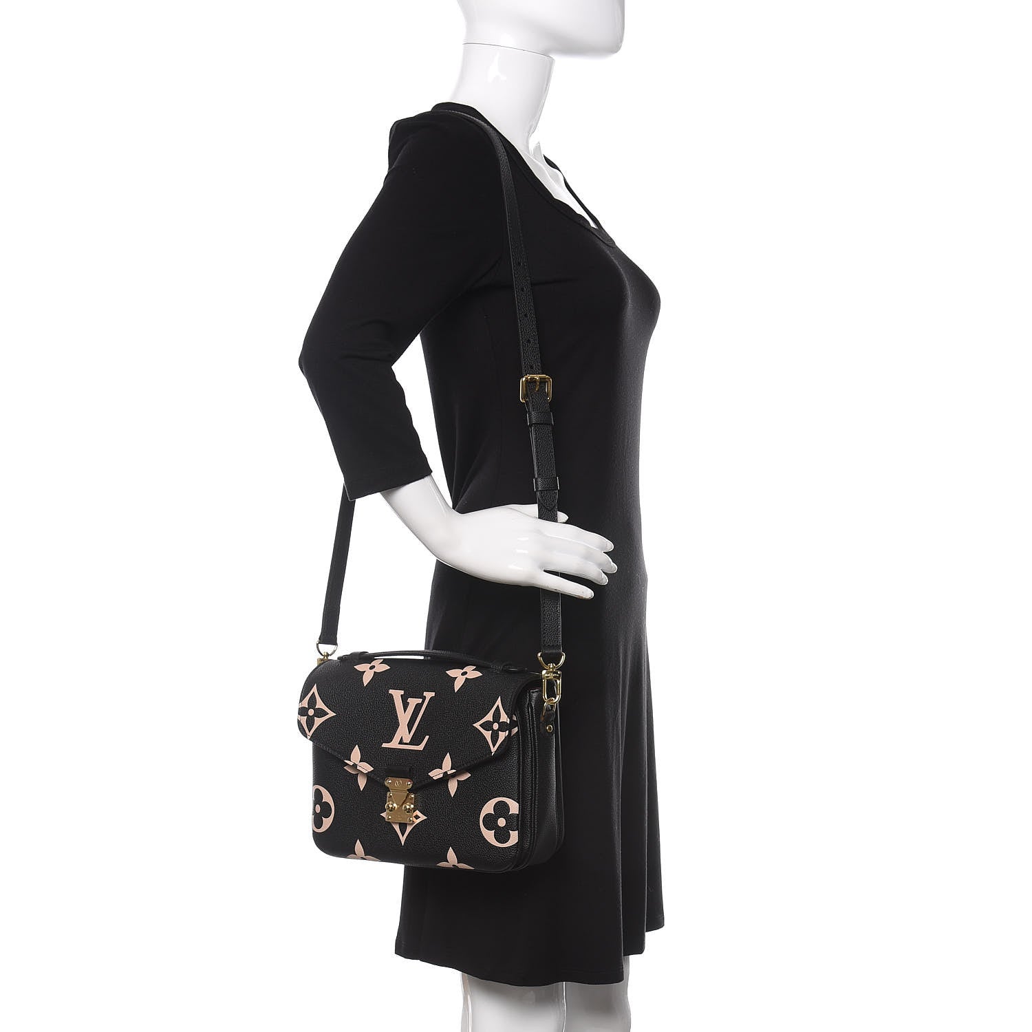 Louis Vuitton Empreinte Monogram Giant Pochette Metis Black Beige 2 of 9