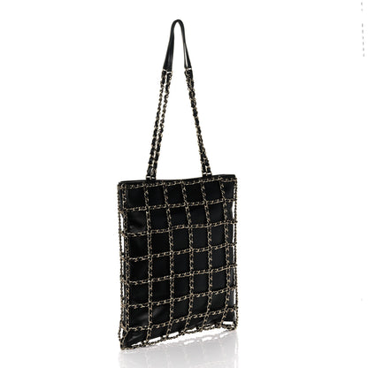 Chanel Lambskin Large Shopping Chain Tote Black 3 of 9
