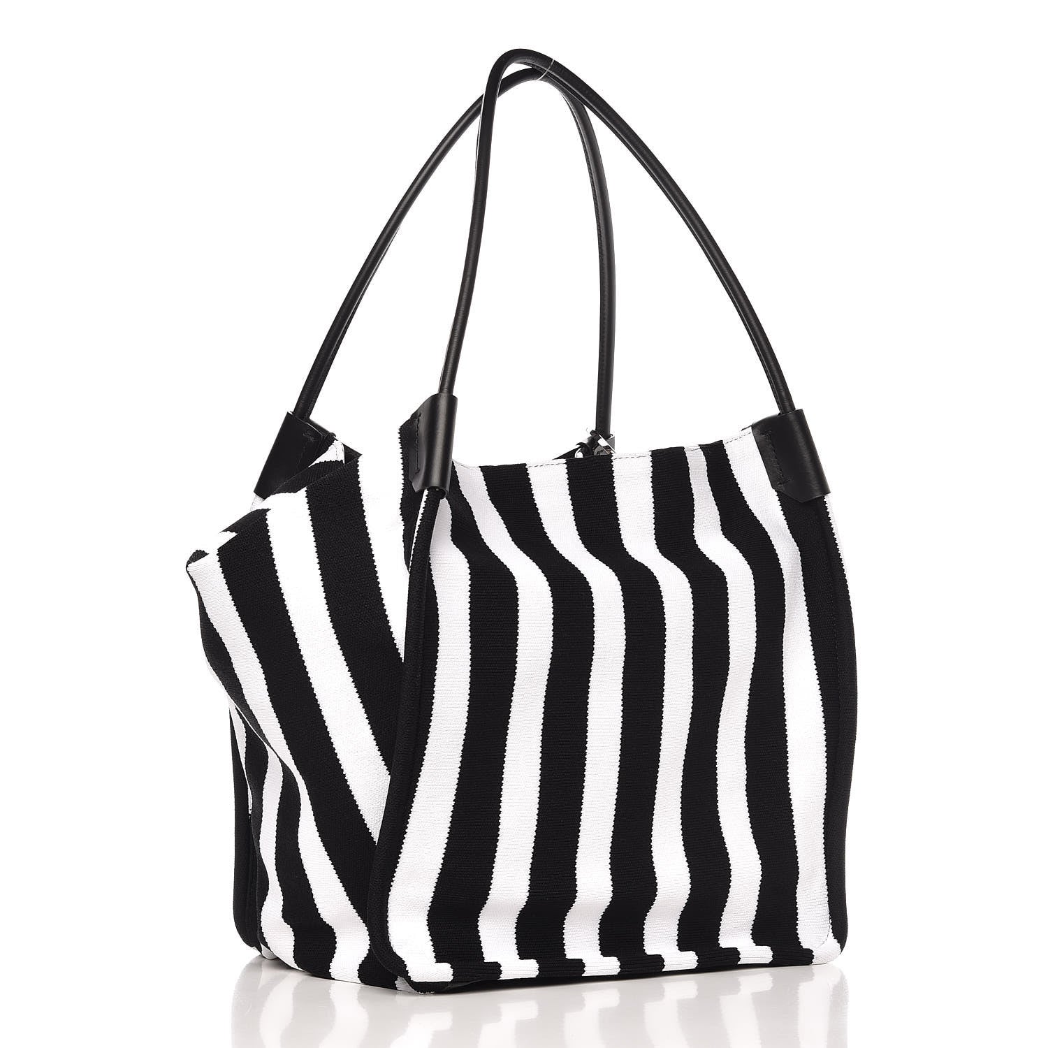 Proenza Schouler Knit Extra Large Tote Black Ecru 3 of 9