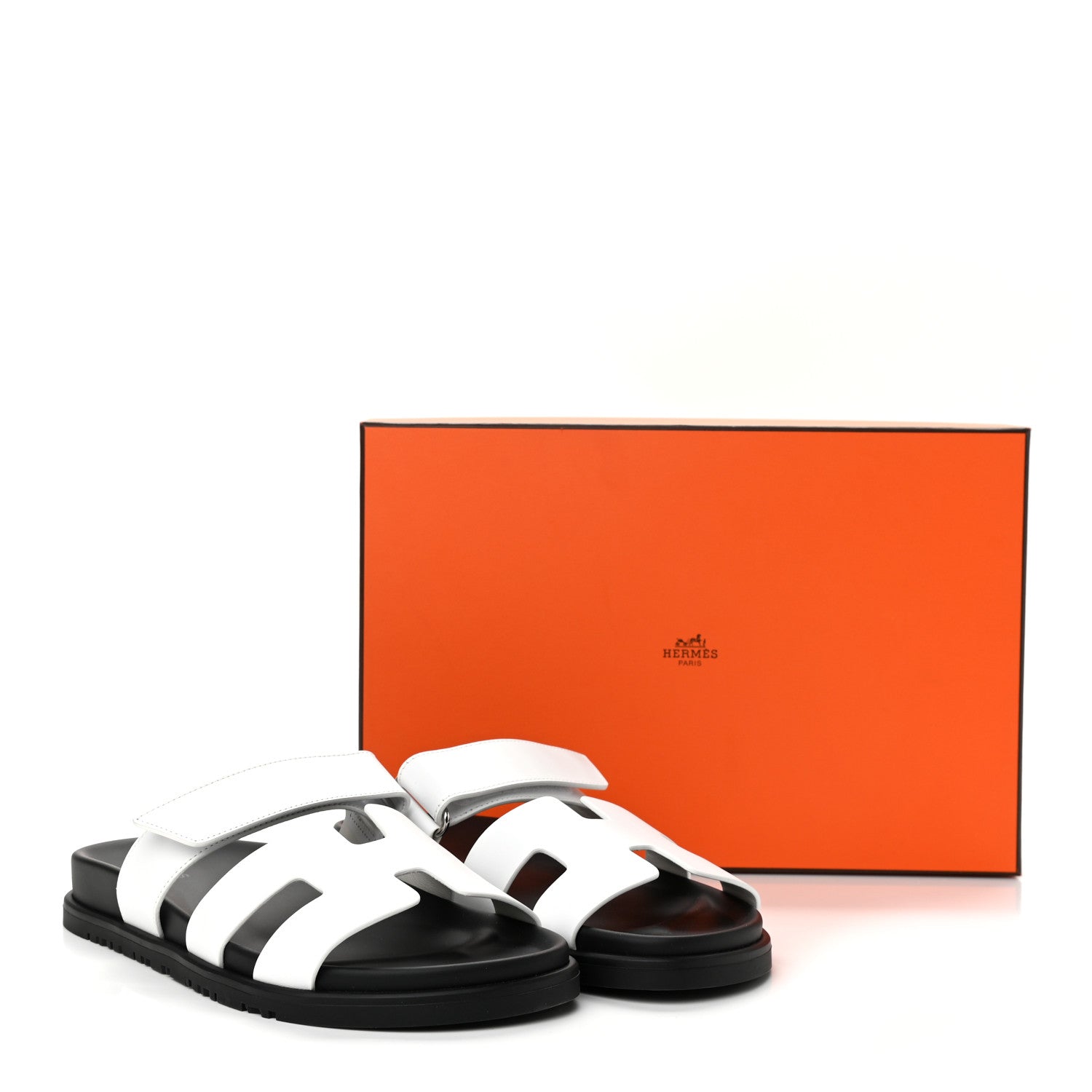 Hermes Calfskin Womens Chypre Sandals 39 White 9 of 9